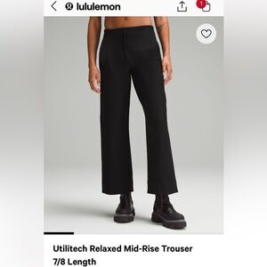Lululemon utilitech relax high rise trouser 7/8 length